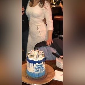 Alberto makali cream sweater dress